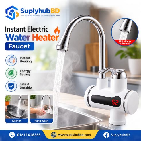 Instant Electric Digital Hot Water Tap for Besing-white