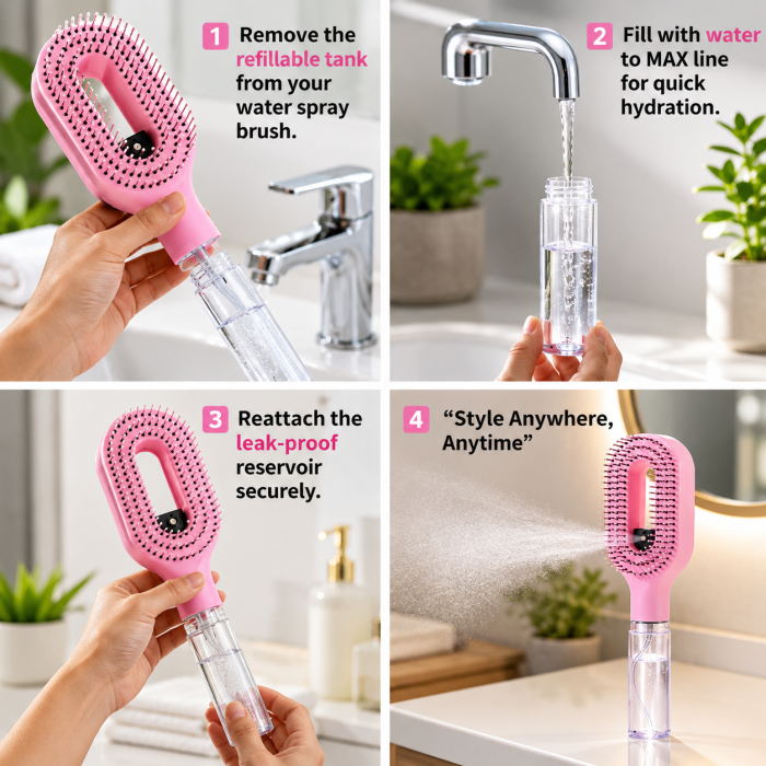 2-in-1 Spray Hair Brush